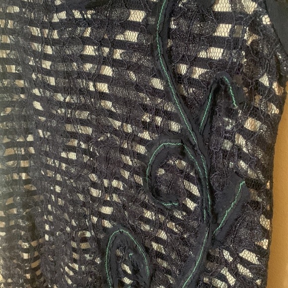 Anthropologie Meadow Rue Lace Striped Top |‎ Small - Picture 3 of 4